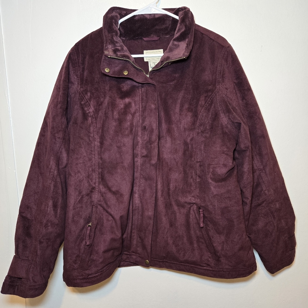 VTG LL Bean Womens Primaloft Insulated Coat Size XL Plum Purple